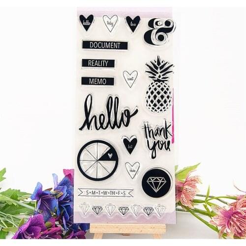 Hot selling pineapple transparent clear stamp / silicone seal roller stamp DIY scrapbook album / card production