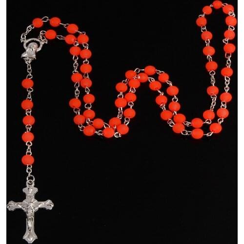 6mm Catholic Catholic Glass Pearl Prayer Beads Prayer Beads Necklace Jesus Cross