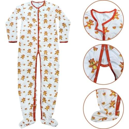 Colorful giraffe printed bodysuit with foot /adult onesie/adult baby romper/abdll clothes/printed adult bodysuit