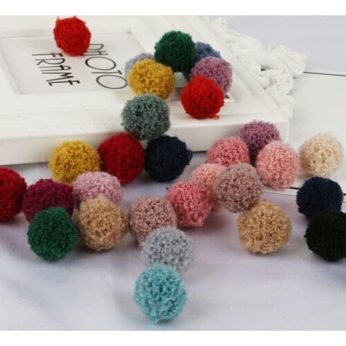 15mm/20mm10 pcs Round Plush Pompom Ball Beads For DIY Kids Toys Wedding Artical Flower Decoration Accessories 18 Colors