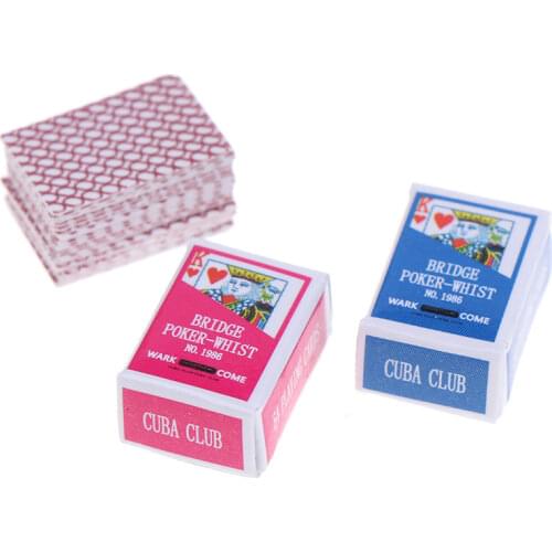 1:12 Miniature Games Cute Poker Mini Dollhouse Playing Cards Miniature For Dolls Accessory Home Decoration