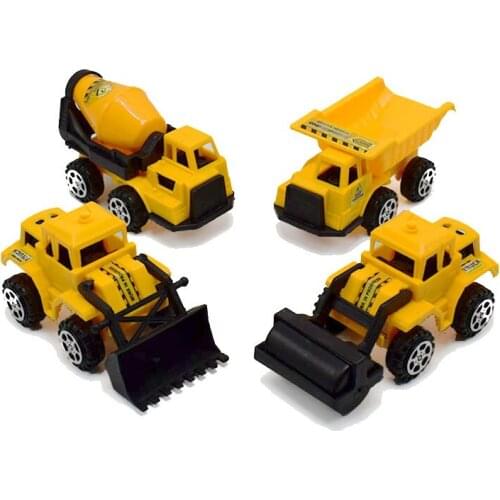 Mini Alloy Diecast Construction Vehicles Model Excavator Bulldozer Tractor Dump Roller Engineering Car Kids Classic Toy ZLL