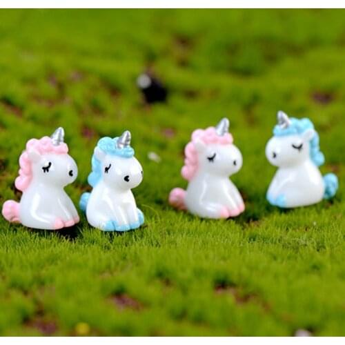 Lovely lovers a pair mini home decor unicorn home decoration accessories Easter fairy garden Christmas Xmas toys for children