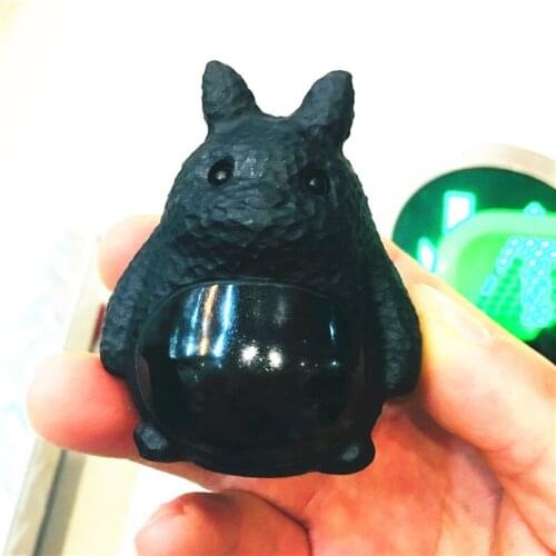 Natural obsidian quartz Chinchilla hand-carved crystal polishing stone healing stone DIY home decoration