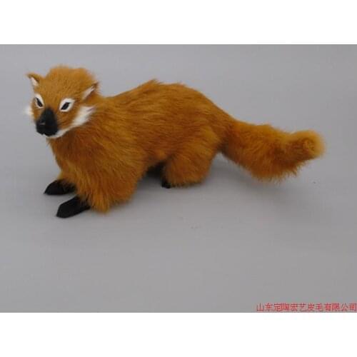 New simulation weasel toy polyethylene & furs yellow weasel model gift about 34x12CM 253