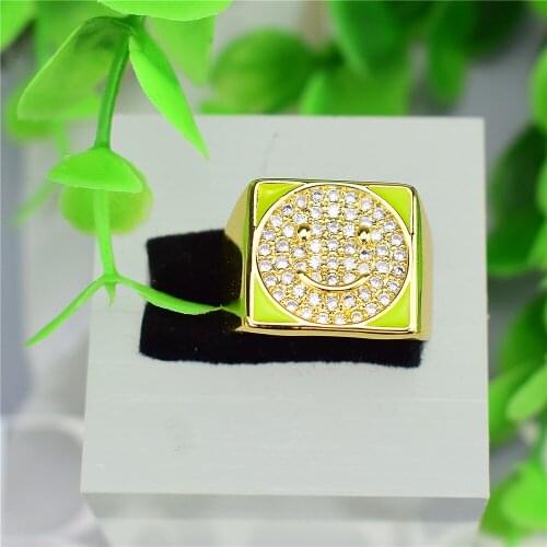 2021 new drop wax smiley ring European and American cross-border adjustable drop wax ring factory direct sales