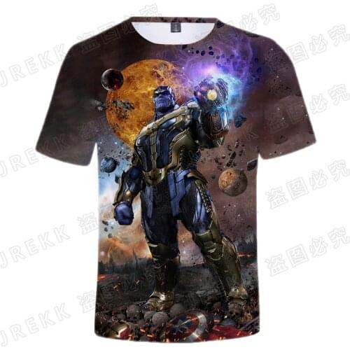 2021 New Summer Marvel Thanos Glove Printed T Shirt Men Women Children 3D T-shirt Short Sleeve Casual Tops Cool Super hero Tee