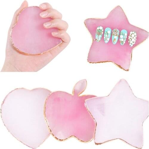 BellyLady Nail Art Palette Cosmetic Color Mixing Pigment Plate Star Love Fruit Shape Resin Piece Polish Holder Manicure Tool