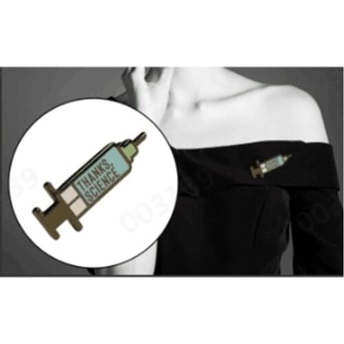 Vaccinated Pin Buttons Badge Metal Lapel Pins Medicine Enamel Pins Syringe Injector Stethoscope Brooch Jewelry Gifts