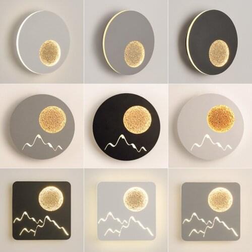 Retro Vintage LED Bedroom Wall Lamp Full Moon Living Room Bedside Sconces Stair Restaurant Indoor Home Decor Wall Lights Fixture