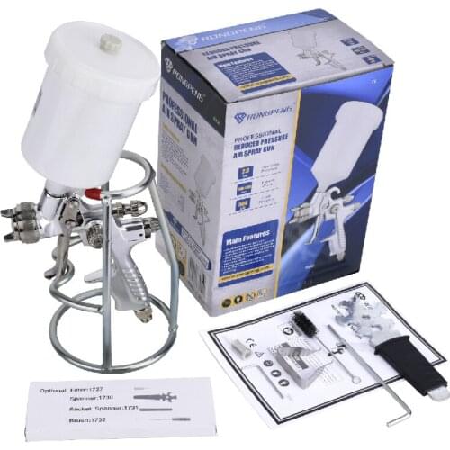 RONGPENG R802 Professional HVLP 1.3mm Nozzle Silver Paint Spay Gun Gravity Feed Pneumatic Tool Airbrush For Painting Car