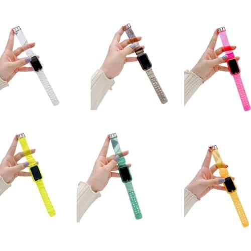 Silicone Replacement Smart Watch Strap Compatible with Huawei/Honor Band 6 Waterproof Adjustable Wrist Bracelets Watch