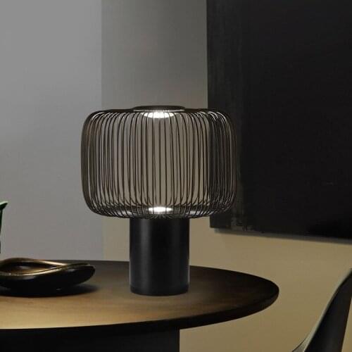 Modern Table Lights Nordic Creative Metal Cage Wire Frame Loft Desk Lamp Table Lamp Decor For Bedroom Living Room Lighting TA040
