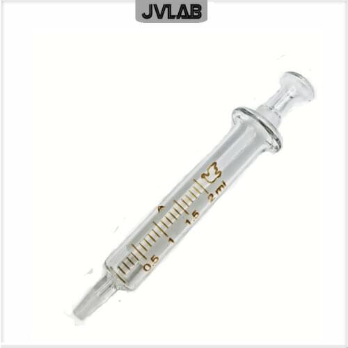Glass Syringes Glass Sampler 2 ml Lab Glassware Glass Injector 5 pcs/pk
