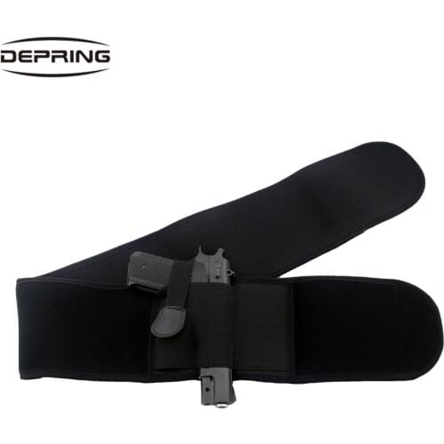 Tactical Right Hand Ultimate Belly Band Holster Concealed Carry Pistol Holster with Magazine Pouch for Glock P238 Ruger LCP