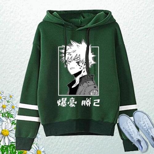 My Hero Academia Hoodie Kacchan Katsuki Bakugou Print Sweatshirt Streetwear Gothic Tops Anime Hoodie Women Anime Sweatshirt