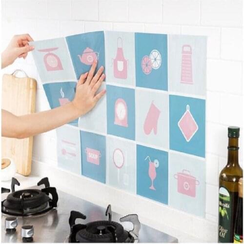 UBRUSH 45x75cm Wall Stickers PVC Kitchen Aluminum foil Oilproof Decorative Stickers Refrigerator Stickers Wall Sticker