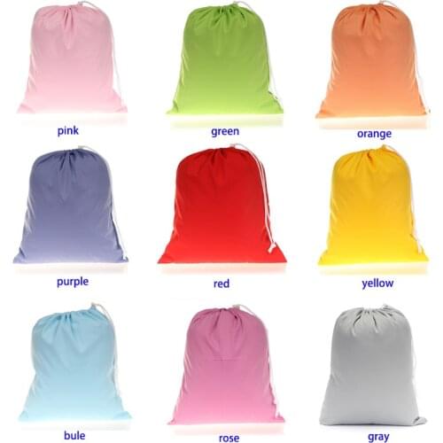 Waterproof washable solid plain color diaper bag pail liner wet bag with draw string 30x36cm
