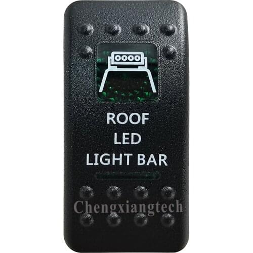 Green Printed Switch Cap -ROOF LED LIGHT BAR - for 12V 20A 5Pin On Off SPST Led Light Bar Car Boat Rocker Switch, COVER Only