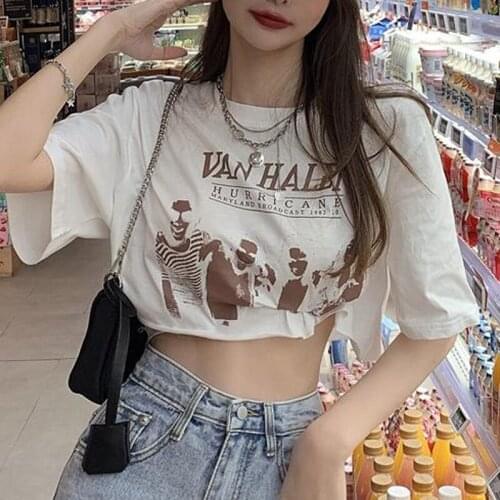 Zoki White Simple Women T Shirt Print Letter Pattern Casual Loose O Neck Tops Short Sleeve Female Clothes Summer Fashion New