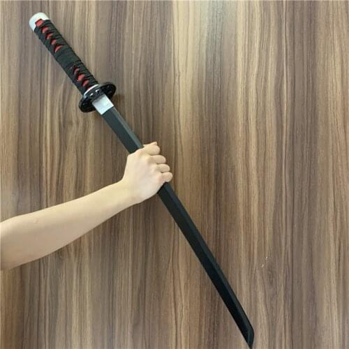 1:1 Demon Slayer Weapon Kamado Tanjirou Black Sowrd Wood Sword Cosplay Ninja Knife 76cm Weapon Prop Anime Model
