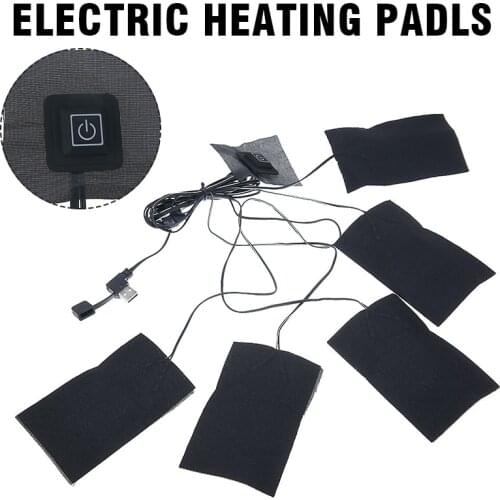 1-to-5 Jacket Vest USB Heating Pad Heat Film Winter Clothes Electric Thermal Piece Warmer DIY Heated Cloth Vest Jacket Shoes