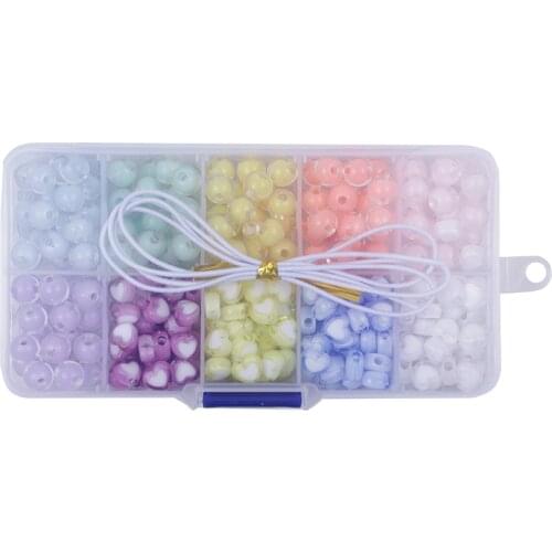 10 Grids 350Pcs/Set Children Creative Girl Jewelry Making Toys Educational Toys Children Gift DIY Handmade Acrylic Beads Toy