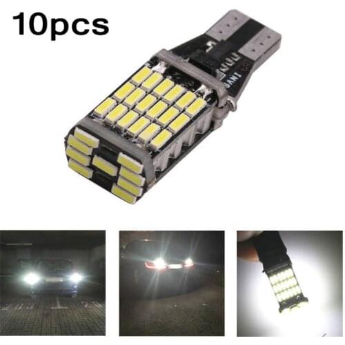Wide angle LED Bulbs 6000K Lamps Light T15 W16W White 10pcs Conversion