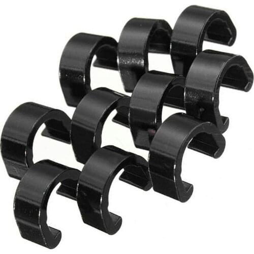 10 pcs/lot MTB Bike Brake Cable/Derailleur Line Case Aluminum Alloy C-Shape Buckle Clasps Bicycle C Clips Outdoor Cycling Parts