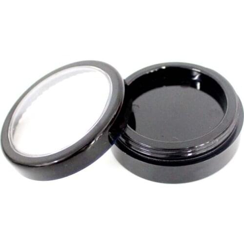 100pcs/lot empty compact case round jar for eye shadow with clear window cosmetic packing