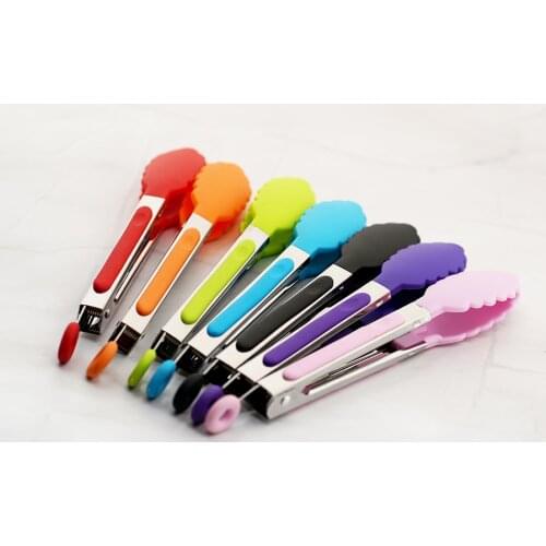 12pcs Multi-function Cooking Utensils Stainless Steel Bread Clip Barbecue Food Clip Kitchen Accessories Color Random