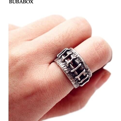 Antique Vintage Adjustable Opening Copper Ring Dark Cool Punk Scar Ring Wedding Band Rings Men Biker Jewelry