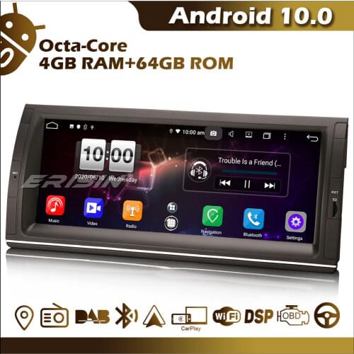 Erisin ES8725B Android Auto 10 Car Stereo 10.25" CarPlay DSP GPS Navi DAB FM Bluetooth OBD WiFi 4G Canbus for BMW X5 E53 5er E39