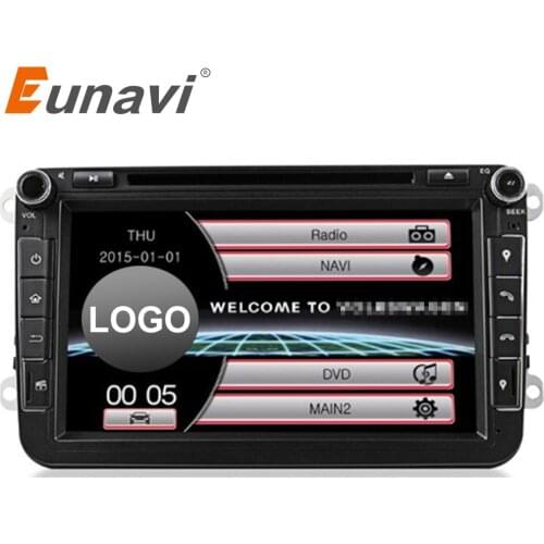 Eunavi 2 Din New Fashion Car DVD For VW GOLF POLO CADDY PASSAT B6 JETTA SKODA MK5 MK6 Tiguan Touran Caddy With GPS RADIO RDS MP3