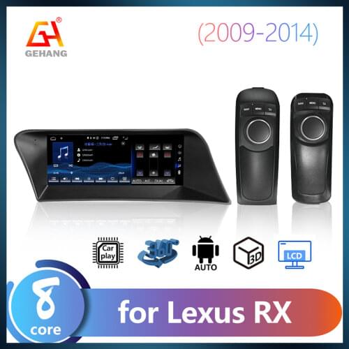 GEHANG 10.25 Car Radio touch screen 2din android 10 For Lexus RX270 RX350 RX450 2009-2014Multimedia Audio Carplay wireless