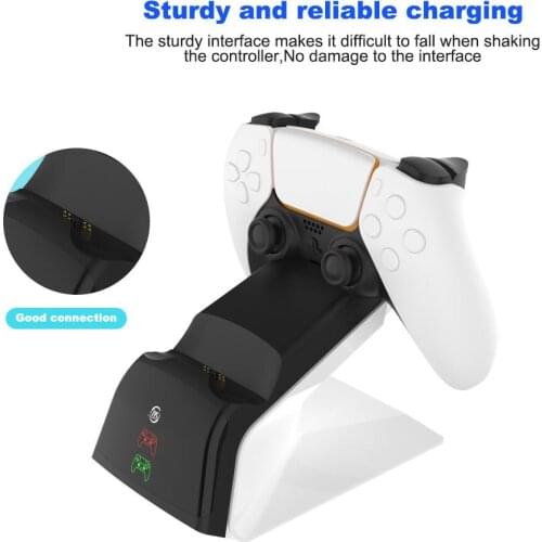 For PS5 Controller Charger PS5 Game Handle Double Seat PS5 Handle Contact Charging Seat