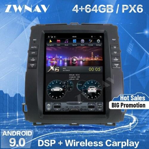 4+128G Tesla Screen For Toyota Land Cruiser Prado 120 2002-2009 For Lexus GX470 Android Player GPS Radio Audio Stereo Head Unit