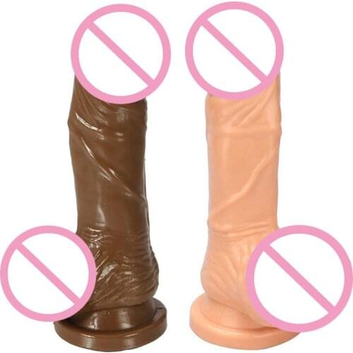 Erotic 7.7 Inch Dildo Realistic Silicone Artificial Penis Suction Cup Big Dick Vibrator Strapon Adult Sex Toys for Woman