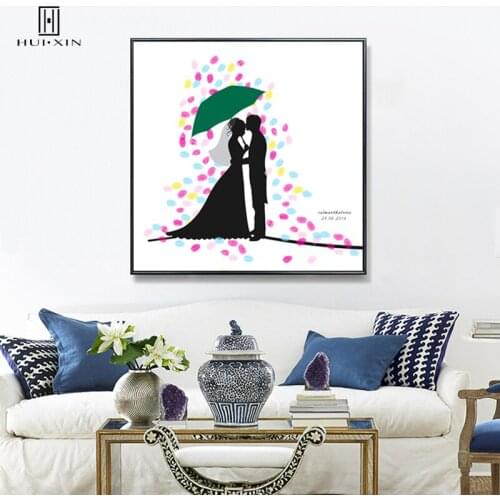 Creative Wedding Gift DIY Fingerprint Signature Guest Book Decoration Bridal Shower Groom In Love Rain Marriage Party Supply