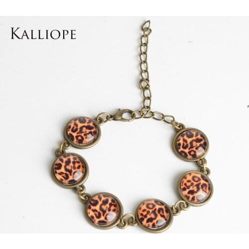 Round Leopard Bronze Bracelet fashion exquisite bracelet birthday/christmas gift