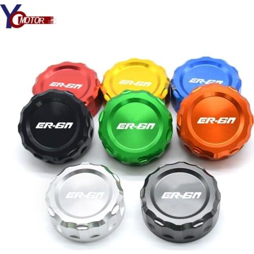 For Kawasaki ER6N ER-6N ER 6N CNC Aluminum Motorcycle Accessories Rear Brake Fluid Reservoir Cover Caps Cylinder Reservoir Cover
