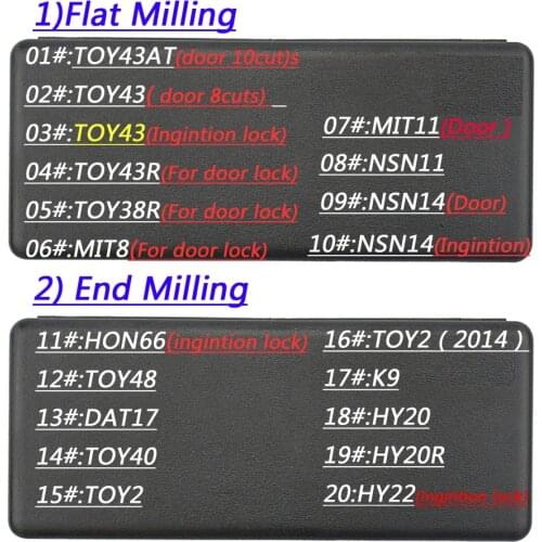 Lishi 2 in1 TOY43AT TOY43 TOY43R TOY38R MIT8 MIT11 NSN11 NSN14 HON66 TOY48 DAT17 TOY40 TOY2 TOY2(2014) K9 HY20 Locksmith Tools