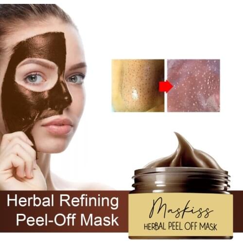 Maskiss Herbal Tearing Mask Oil-control Blackhead Remover Peel Off Dead Skin Clean Pores Shrink Mask Facial Skin Care TSLM2