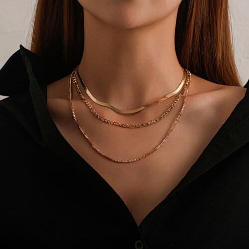 Fashion Multi-layer Women Necklaces Street Hip Hop Rock Geometric Necklaces Popular Necklaces Jewelry Accessories Collier Femme