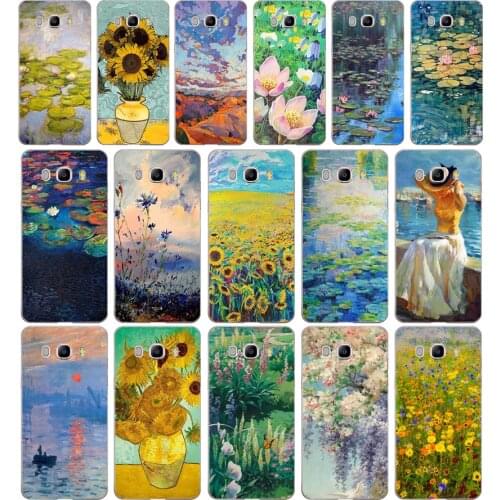 361 Claude Monet Oil Painting Sunflower Soft Silicone Tpu Cover phone Case for Samsung j3 j5 j7 2016 2017 j330 j2 j6 Plus 2018