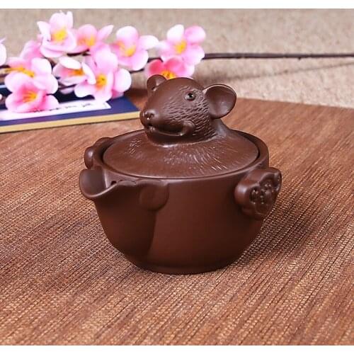 12 zodiac fast cup cup teapot set Yixing purple sand pot household ceramic tea pot device manual manual filtration small teapot