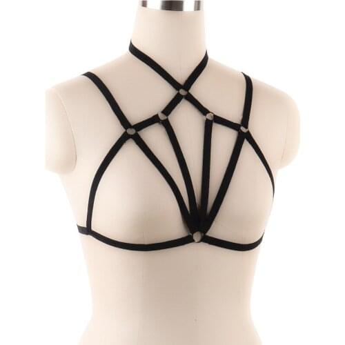 New Women Lady Black Fashion Body Soft Cage Bra Stretch Adjust Tops Bondage Harness Belt Underwear Appeal Bandage Bra