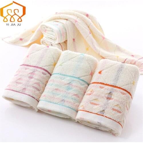 New Arrival Hand Towel Cotton Towels Solid Rhombic Plaid Jacquard Face Towel Gift Breathable Quick Dry Towels Bathroom 34*76cm