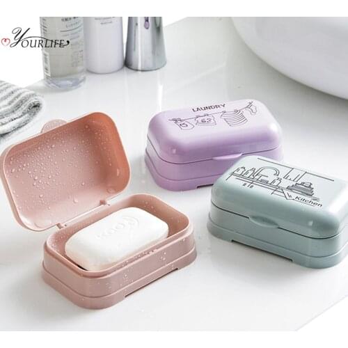OYOURLIFE Creative Bathroom Waterproof Soap Case With Cover Portable Travel Soap Protect Container Soap Box Bathroom Accessories