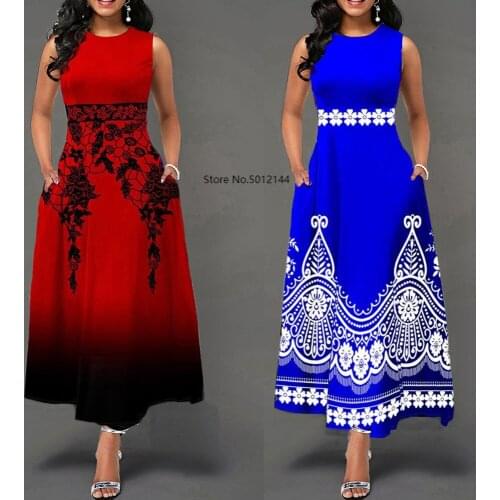 Summer A Line Color Block Office Dress Elegant Women Peter Pan Collar Half Sleeve African Lady Work Wear Long Maxi Dress Female